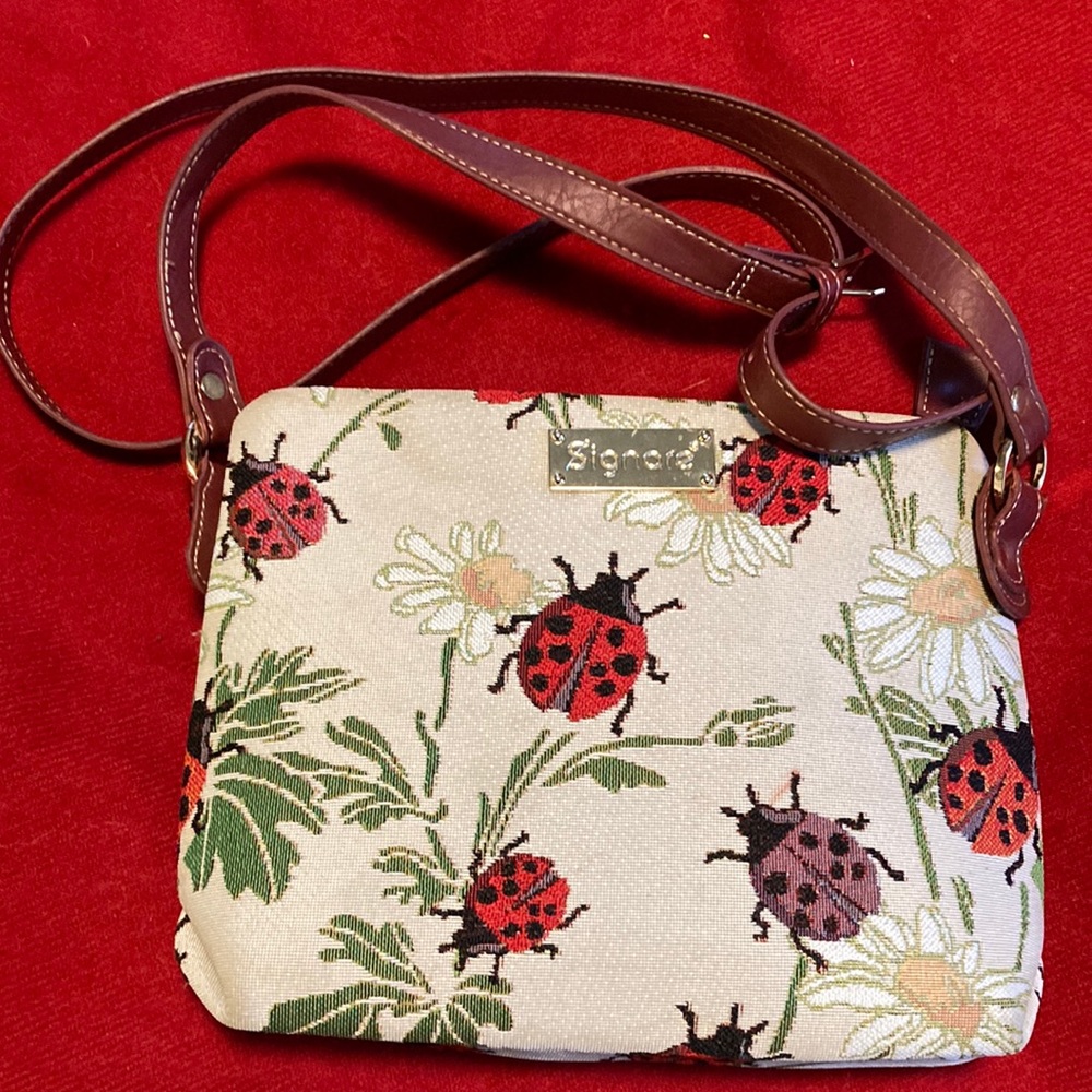 Ladybug Decorated Tapestry Purse by Signare